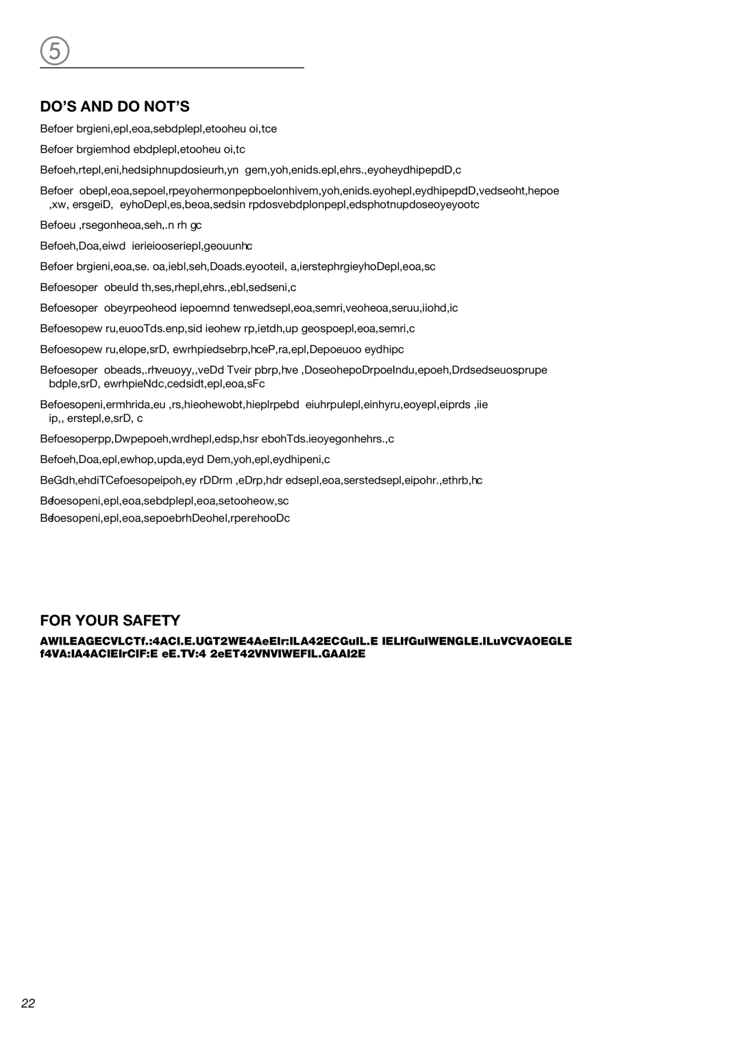 Verona VEFSGG 244 warranty Do’S And Do Not’S, For Your Safety 